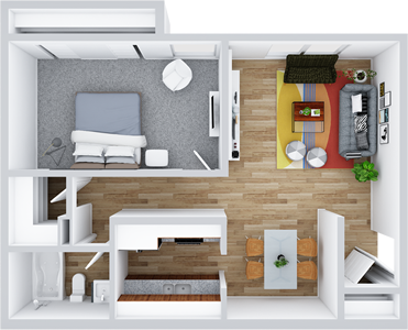 One Bedroom / One Bath - 680 Sq.Ft.*